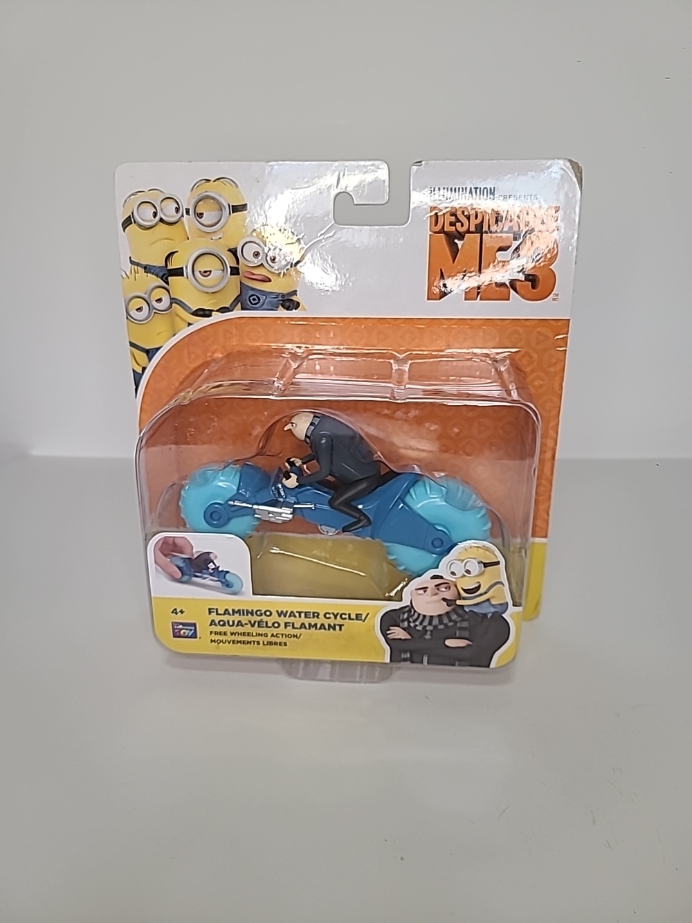 Despicable Me 3 GRU FLAMINGO WATER CYCLE Free Wheeling Action Toy Figure NEW